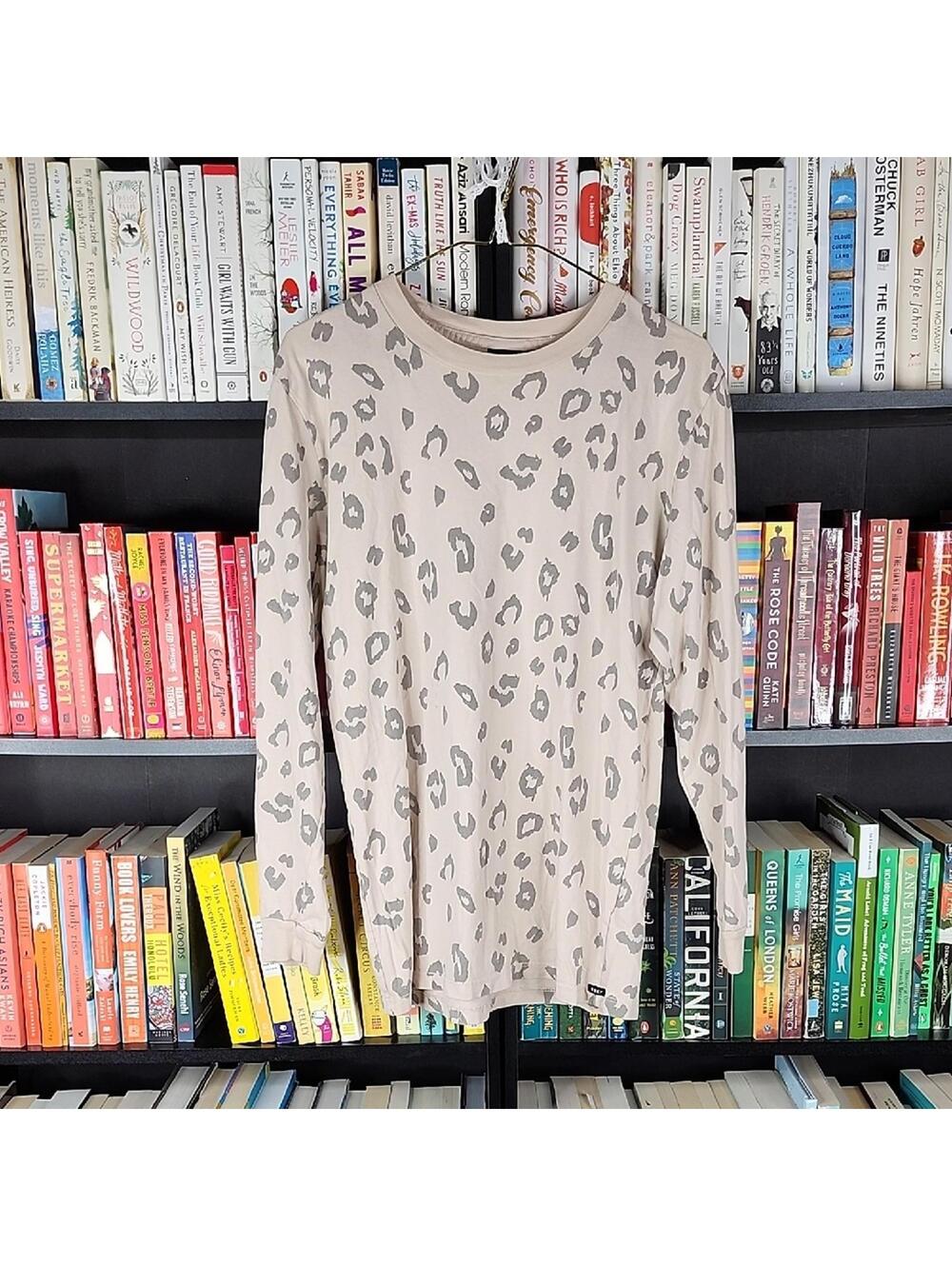 Obey Beige and Gray Animal Print Long Sleeve Tee XS
